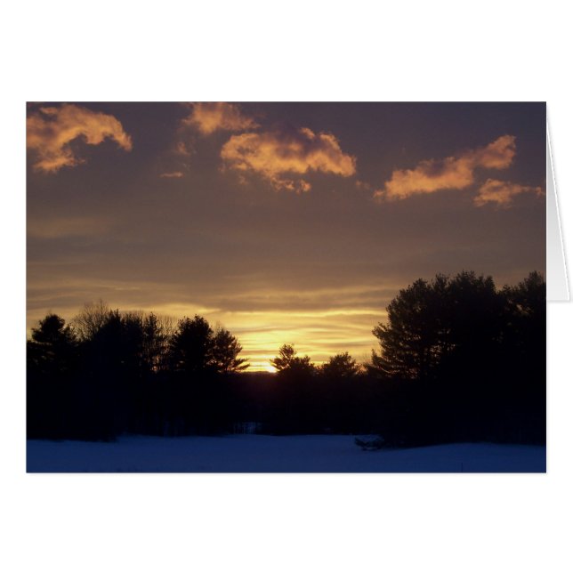 Winter Sunset Hälsningskort (Framsidan Horizontal)