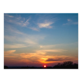 Winter sunset himlar fototryck