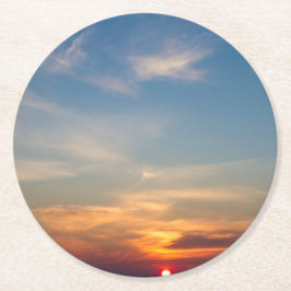 Winter sunset himlar underlägg papper rund
