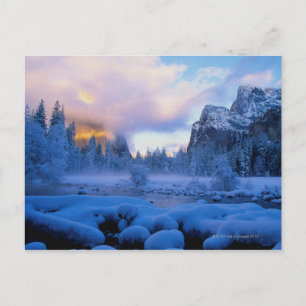 Winter Sunset in Yosemite National Park Vykort