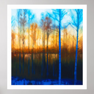 Winter Sunset på Sjö Siljan Poster