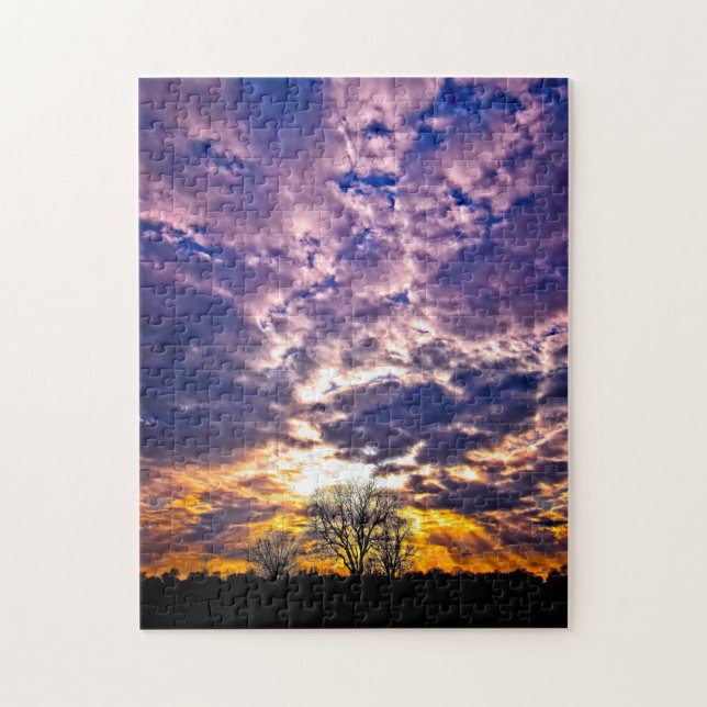 Winter Sunset Puzzle Pussel (Vertikal)