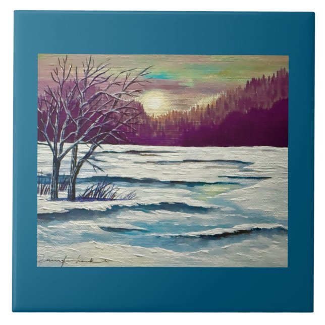 Winter Sunset Tile Kakelplatta (Framsidan)