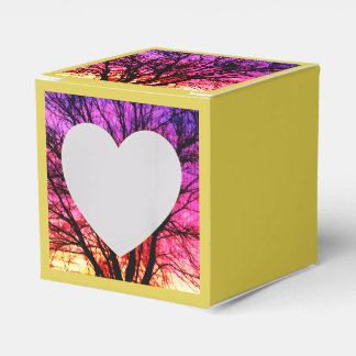 Winter Sunset Träd - Gult Presentaskar