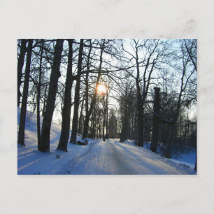 Winter Sunset-vykort Vykort