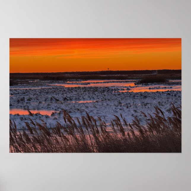 Winter Sunset Waterscape Poster (Framsidan)