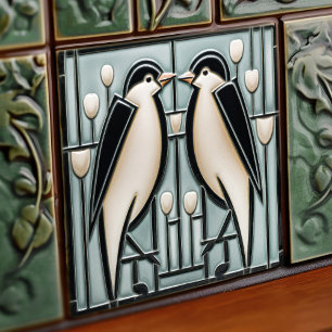 Winter Sväljer Mackintosh Art Deco Nouveau Decor Kakelplatta