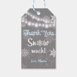 Winter-tack till dig Snö.. Presentetikett