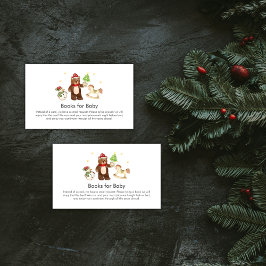 Winter Teddy Bear Snowman Books For Baby Shower Tilläggskort