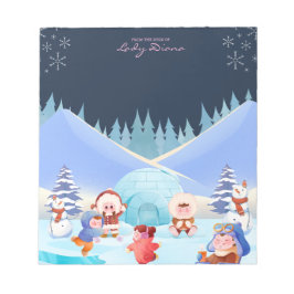 Winter Teddy Bears Christmas Holiday Notepad Anteckningsblock