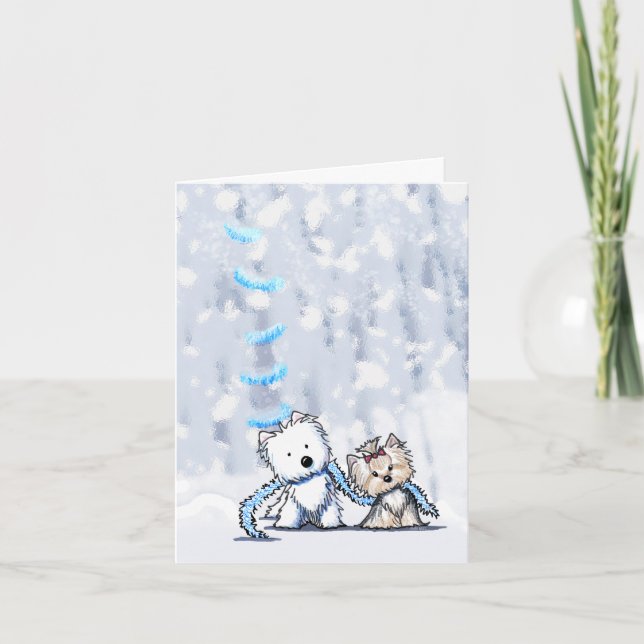 Winter Terririers Note Card Helgkort (Framsida)