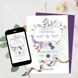 Winter Thistle Print eller Digital Bröllop Inbjudningar