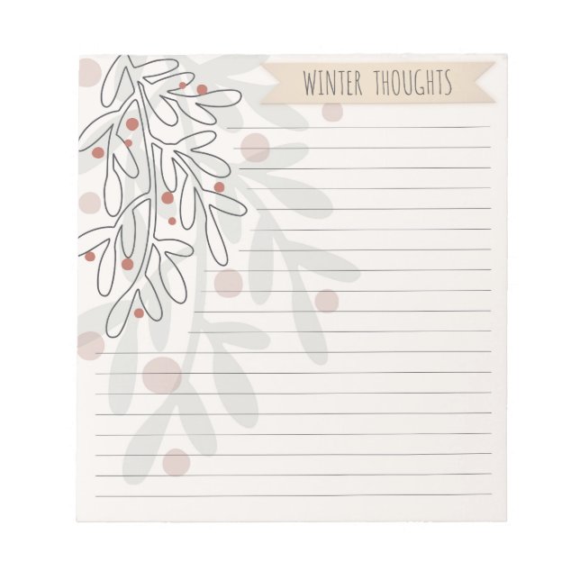 Winter thoughts hand drawn abstract mistletoe anteckningsblock (Framsida)