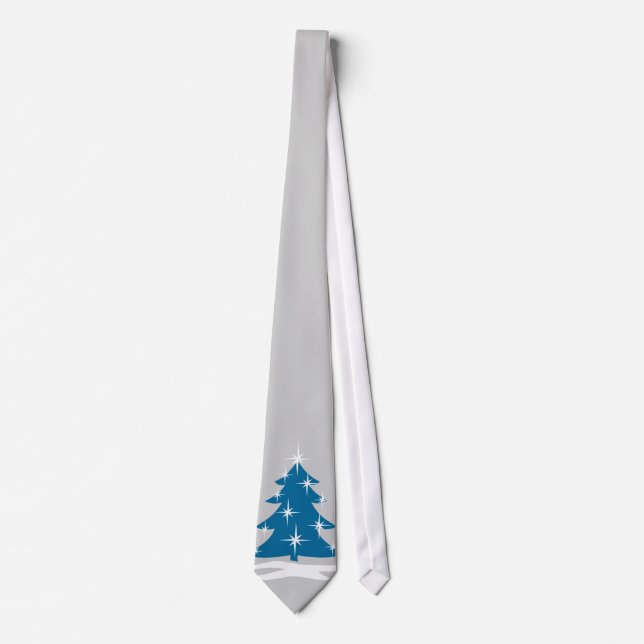 Winter Tie Blue Julgran Festive Helgdag Tie Slips (Framsida)