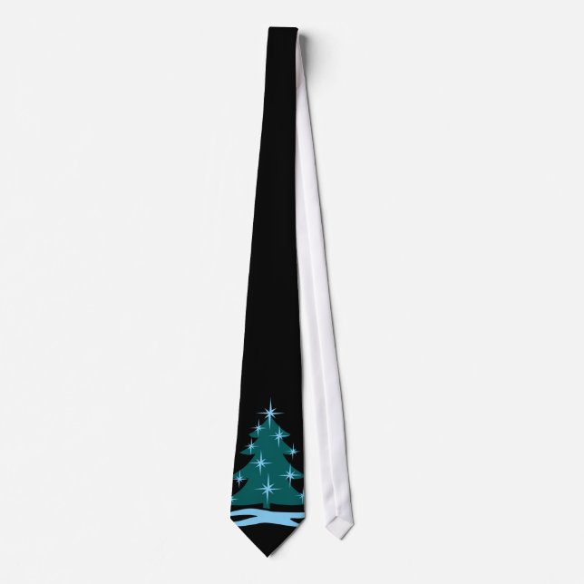 Winter Tie Blue Julgran Festive Helgdag Tie Slips (Framsida)