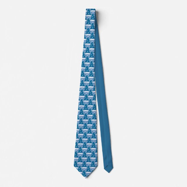 Winter Tie Blue Julgran Festive Helgdag Tie Slips (Framsida)