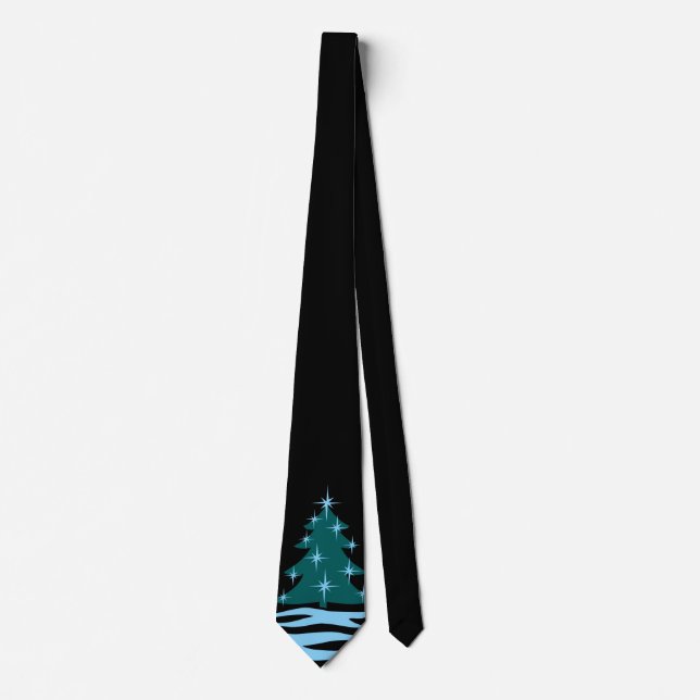 Winter Tie Blue Julgran Festive Helgdag Tie Slips (Framsida)