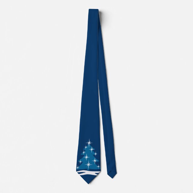 Winter Tie Blue Julgran Festive Helgdag Tie Slips (Framsida)