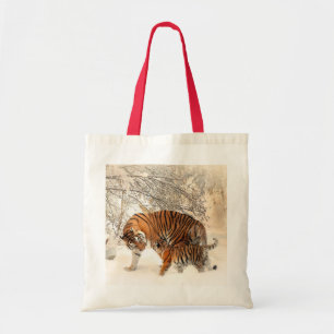 Winter Tigers anpassningsbar tote bags Tygkasse