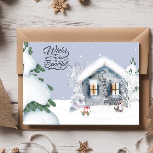 Winter Times are Beautiful Vykort (Winter Times are Beautiful Postkarte)