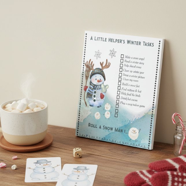 Winter To-Do List Notepad  Snowman and Marshmallow Anteckningsblock (Winter To-Do List Notepad Snowman and Marshmallow)