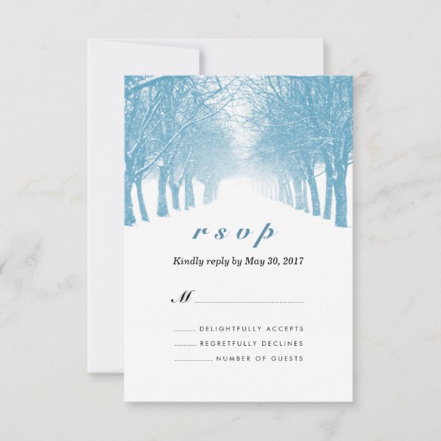 Winter Träd Avenue Bröllop OSA Card (Framsida)