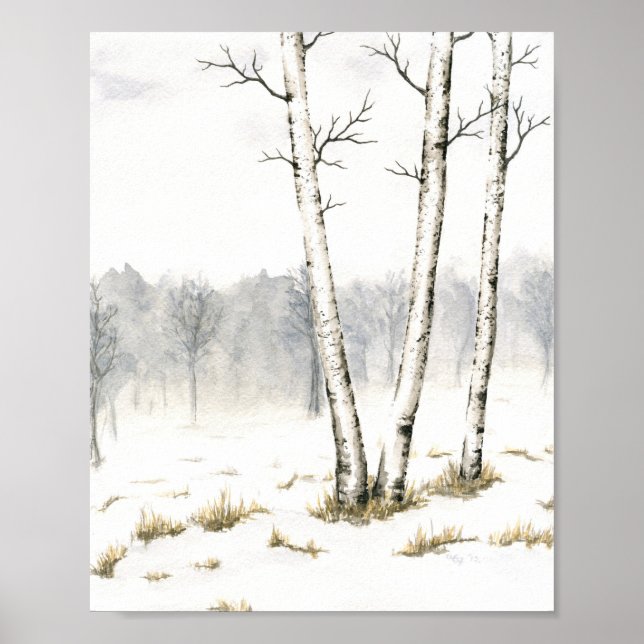 Winter Träd Fine Art Print Poster (Framsidan)