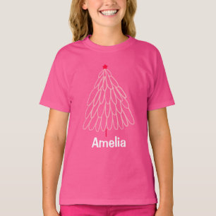 Winter Träd Girls Kids Personlig Namn T Shirt