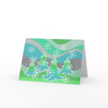 Winter Träd grönt Glad helg kort