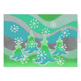 Winter Träd grönt hälsning-kort Hälsningskort
