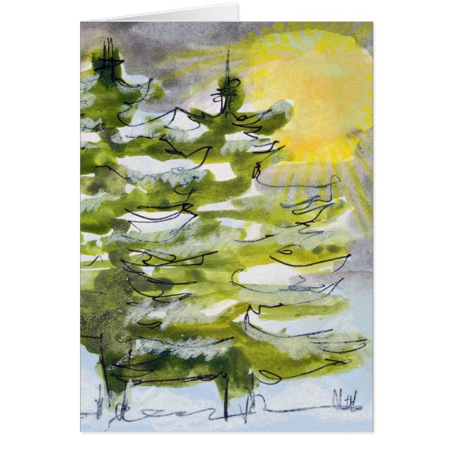 Winter Träd Hälsningskort (Framsidan)