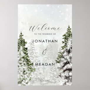 Winter träd helgdag välkomsttecken bröllop poster
