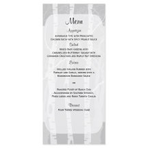 Winter Träd i Grått Bröllop Menu