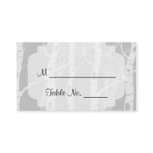 Winter Träd i Grått Bröllop Place Cards