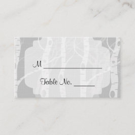 Winter Träd i Grått Bröllop Place Cards Placeringskort