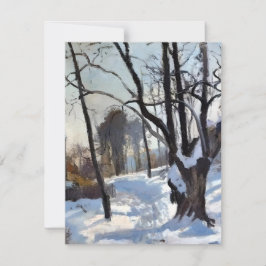 Winter Träd i olja Julkort
