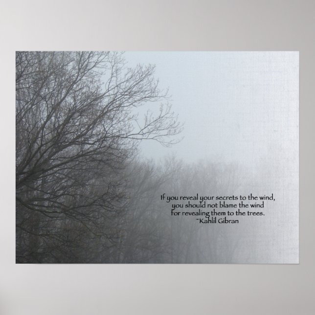 Winter Träd in Fog - Khalil Gibran Quote Poster (Framsidan)