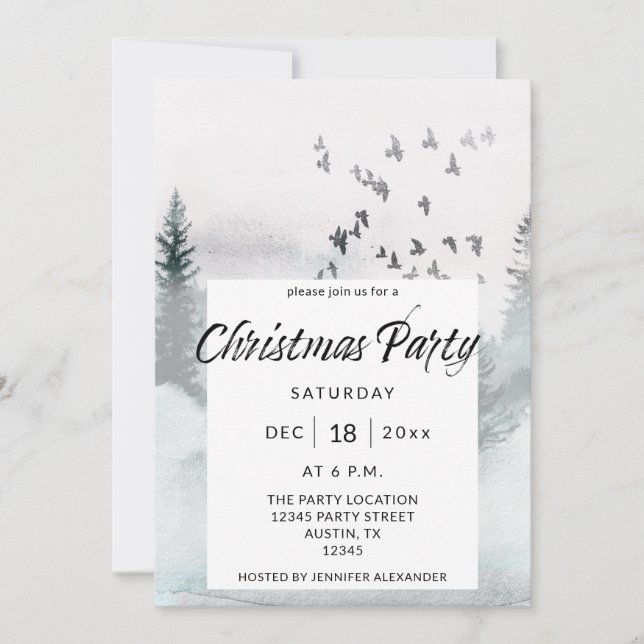 Winter Träd jul Party Inbjudningar (Framsida)
