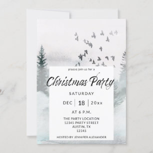Winter Träd jul Party Inbjudningar