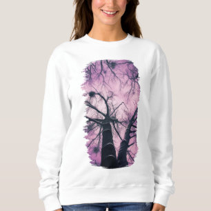 Winter Träd Lila Stylized T Shirt