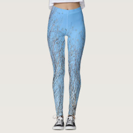 Winter Träd mot Blå himmel Leggings