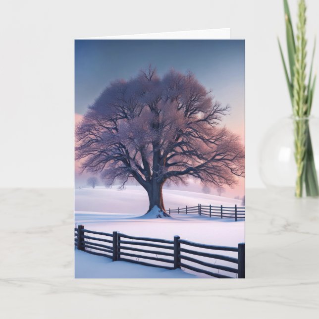Winter Träd tänker på dig Kort (Framsida)