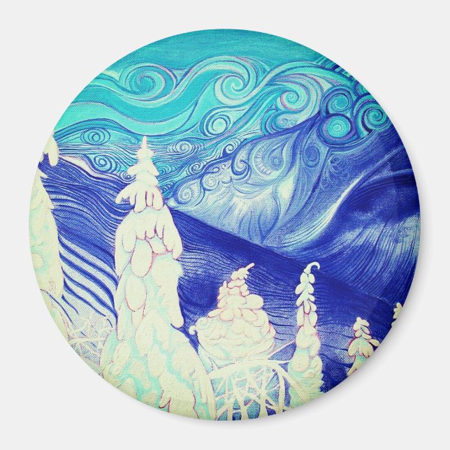 Winter träd tittar mot nos magnet (Framsidan)