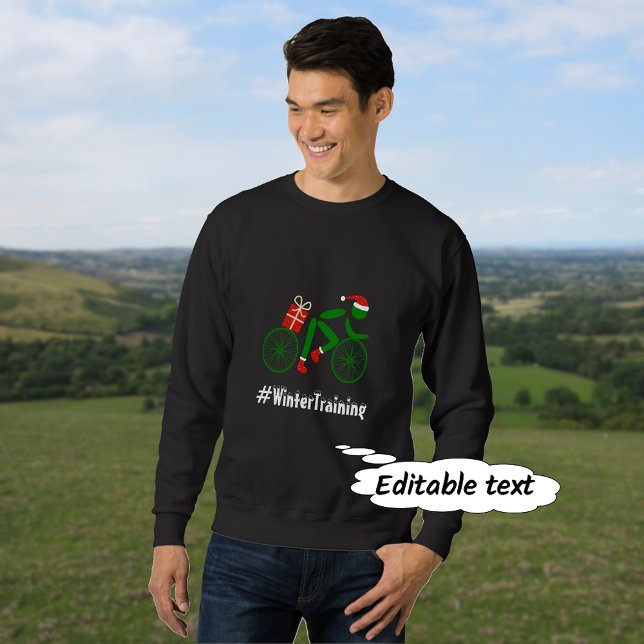 Winter training anpassningsbar text julafton cycli sweatshirt (Skapare uppladdad)