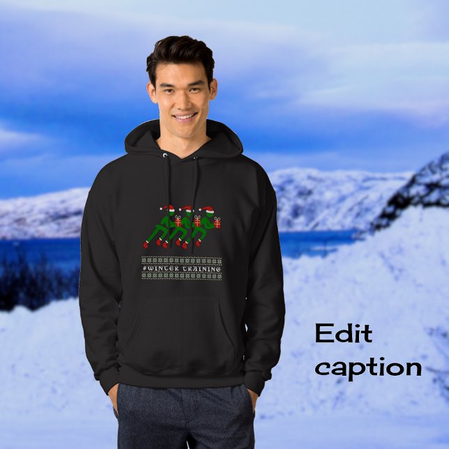 Winter training anpassningsbar text julafton sprin hoodie (Skapare uppladdad)