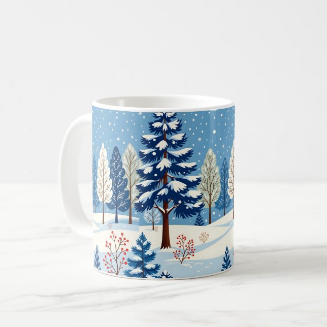 Winter Trees in Snow Kaffemugg (Framsida vänster)