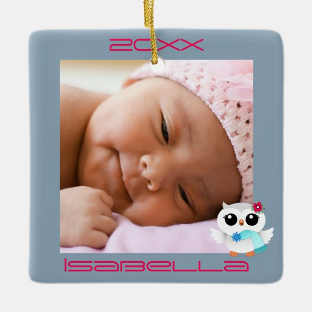 Winter Uggla Julgransprydnad Keramik (Framsida)