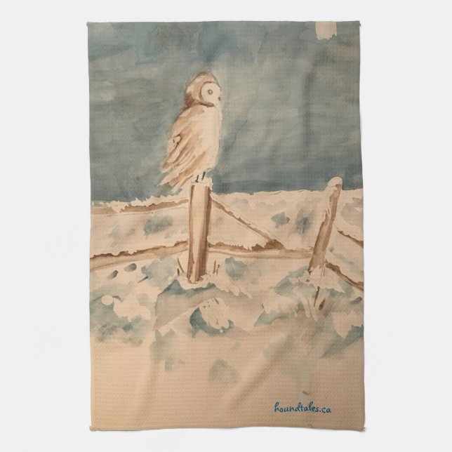 Winter Uggla Tea Towel Kökshandduk (Vertikal)