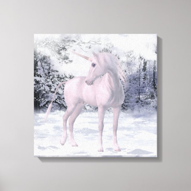 Winter Unicorn Canvastryck (Framsida)