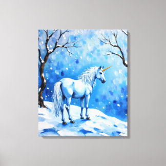 Winter Unicorn Canvastryck